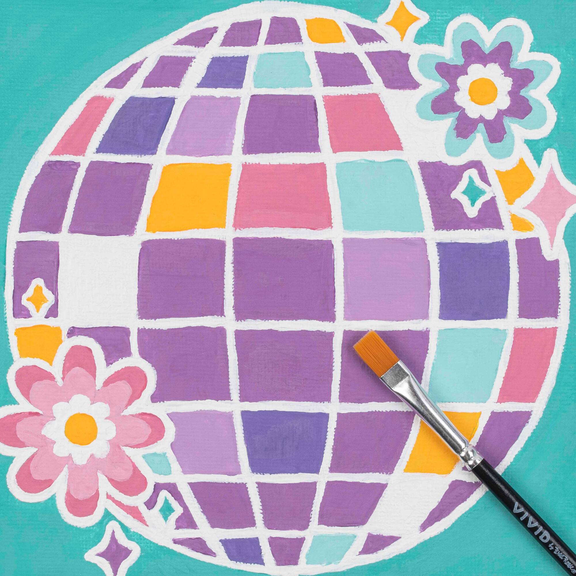 VIVID by Brea Reese® Disco Acrylic Paint-by-Number Kit